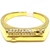 Anillo barra lisa y microengarzada de plata dorada nro 15