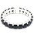 Anillo sin fin de cubics cuadraditos color negro de plata italiana nro. 15