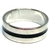 Anillo de acero cinta con linea central esmaltada color negro