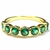 Anillo medio sin fin de plata dorada con cubics verdes circulares nro. 15