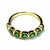 Anillo medio sin fin de plata dorada con cubics verdes circulares nro. 15 - comprar online