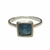 Anillo de plata solitario cubic estrellado cuadrado en virola celeste nro.16