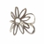 Anillo de acero blanco con flor calada y mitad doble nro 13
