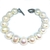 Pulsera perlas 10 mm con nudos y cierre en forma corazon plata rodinada 20 cm
