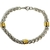 Pulsera de acero espiga con dorado de 21,5 cm de largo