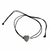 Pulsera cordon negro regulable con dije