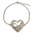 Pulsera plata con corazon central de 17 cm de largo