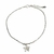 Pulsera de plata italiana con dije central de flor con cubics