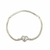 Pulsera de plata semi rigida con cierre de corazon microengarzado de 18 cm - comprar online