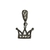 Dije de corona de plata con cubics transparentes de 1,5 cm alto x 0,7 de ancho