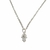 Collar de acero blanco con dije manito de fatima con cubics