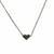 Collar de acero blanco con dije de corazon pasante