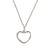 Collar de plata con corazon de 46 cm