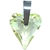 Dije corazon de cristal alargado con engarce de acero color verde