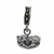 Dije charm estilo pandora de plata tailandesa corona con corazones