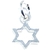 Dije estrella calada de seis puntas de plata de 1,1 cm x 0,6 cm