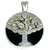 Dije Arbol de la vida de plata y oro con fondo esmaltado negro de 2,4cm diametro