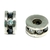Dije mini donas de plata italiana con cubics color blanco y negro