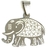 Dije de acero elefante con diseño labrado