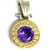 Dije de plata y oro bulgari con cubic color violeta de 2,4cm alto x 1,4cm ancho