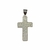 Dije cruz de plata italiana microengarzada de 3 cm de alto x 1,4 cm de ancho