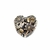 Charm de plata pasante en forma de corazon con detalles bañados en oro