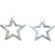 Aros estrellas caladas de plata italiana pegadas de 1,7 cm x 1,7 cm