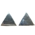 Aros triangulitos de plata italiana pegados de 1,5 cm x 1,5 cm