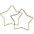 Argollitas XL en forma de estrella de acero dorado 10 cm x 9 cm