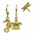 Set de aros de bijou importada bañada en oro 18 k con animales