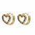 Argollitas de acero dorado con corazon calada con cubics multicolores - comprar online