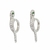 Argollitas de acero blanco con vibora microengarzada de ojos esmeralda - comprar online