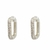 Argollitas de acero blanco rectangulares con cubics de 1,4 cm y 1.1 cm - comprar online