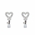 Argollitas de plata italiana ovaladas con llave de corazon con cubics