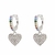 Argollitas de plata de 1.3 cm con cubics multicolores y corazon transparente - comprar online