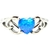Anillo solitario de acero con centro corazon de opalo y ondas laterales en internet