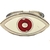 Anillo de acero de ojo turco con esmaltado rojo