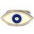 Anillo de acero en forma de ojo turco esmaltado nro 11