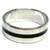 Anillo de acero cinta con linea central esmaltada color negro - comprar online