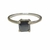 Anillo de plata solitario cubic cuadrado engrifado negro de 5 mm nro.16