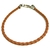 Pulsera cuerina trenzada color marron de 3 mm de grosor y 22 cm de largo