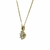 Collar de plata dorada cadena espejito con dije de cubic engarzado 40 cm - comprar online