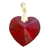 Dije de corazon de cristal austriaco rojo con puntera de plata 3 cm x 1,5 cm