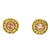 Aros de plata y oro redondos estilo bulgari de 8 mm con centro rosa