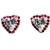 Aros corazones de plata con corazon transparente engrifado y microengarce fucsia
