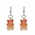 Argollitas de acero blanco con gummy bear en naranja degrade