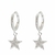 Argollitas de plata con estrella colgante y cubics transparentes - comprar online