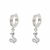 Argollitas de acero blanco con serpiente de cubics microengarzados - comprar online