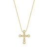 Colar crucifixo pequeno cravejado banhado a ouro 18k