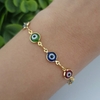 Pulseira olho grego colorido banhada a ouro 18k - comprar online